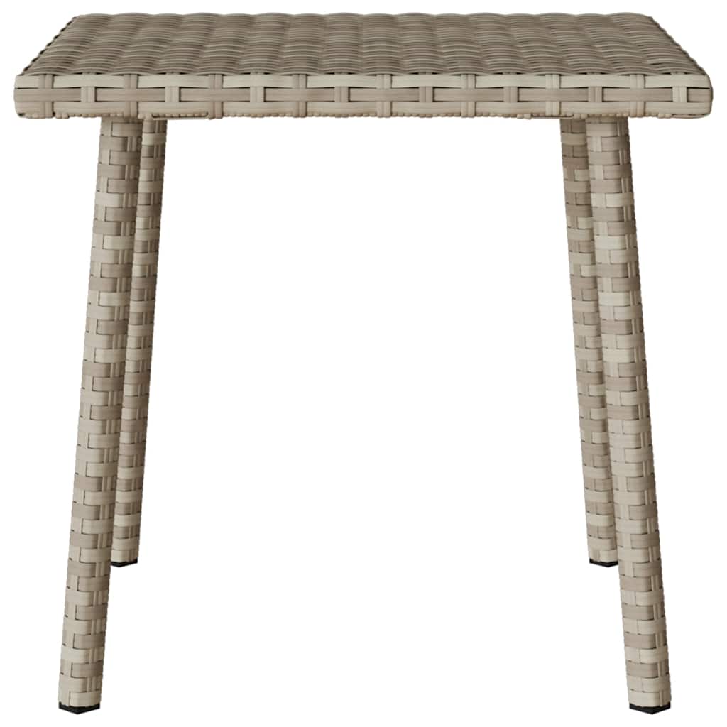 vidaXL Garten-Couchtisch Rechteckig Hellgrau 40x40x37 cm Poly Rattan