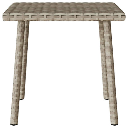 vidaXL Garten-Couchtisch Rechteckig Hellgrau 40x40x37 cm Poly Rattan