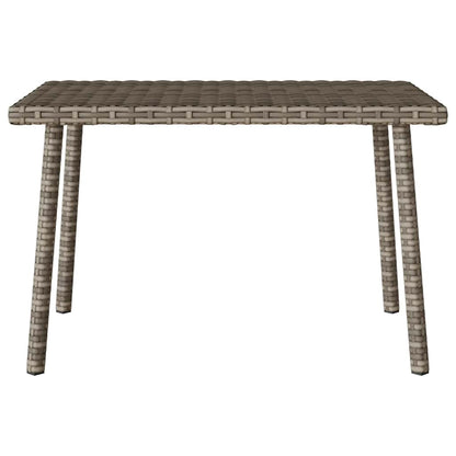 vidaXL Garten-Couchtisch Rechteckig Grau 60x40x37 cm Poly Rattan