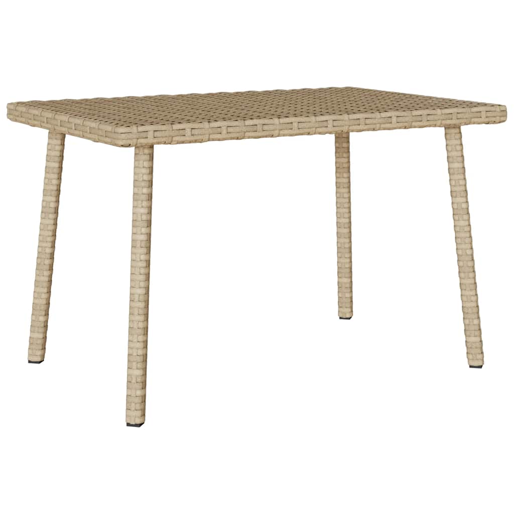 vidaXL Garten-Couchtisch Rechteckig Beige 60x40x37 cm Poly Rattan