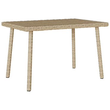 vidaXL Garten-Couchtisch Rechteckig Beige 60x40x37 cm Poly Rattan