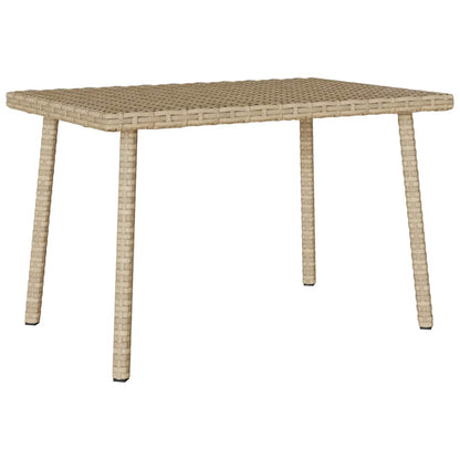 vidaXL Garten-Couchtisch Rechteckig Beige 60x40x37 cm Poly Rattan