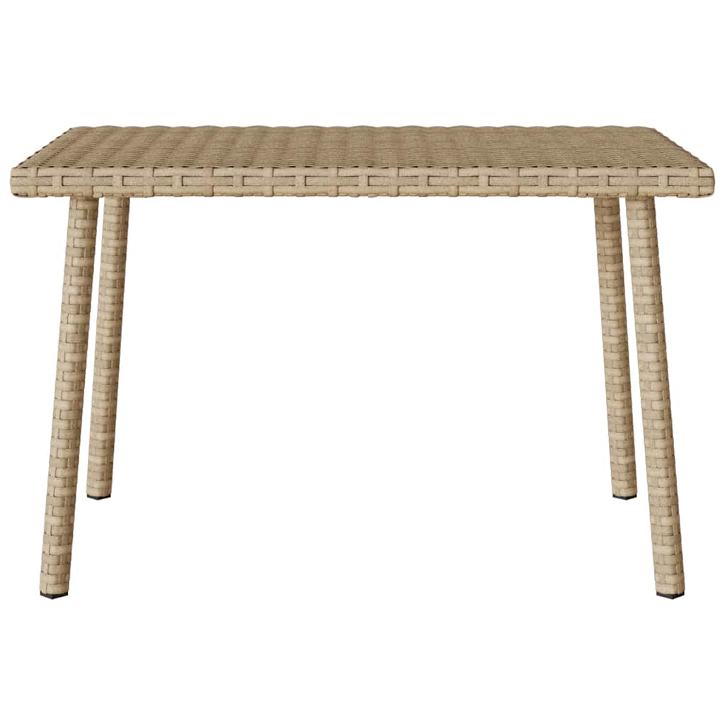 vidaXL Garten-Couchtisch Rechteckig Beige 60x40x37 cm Poly Rattan