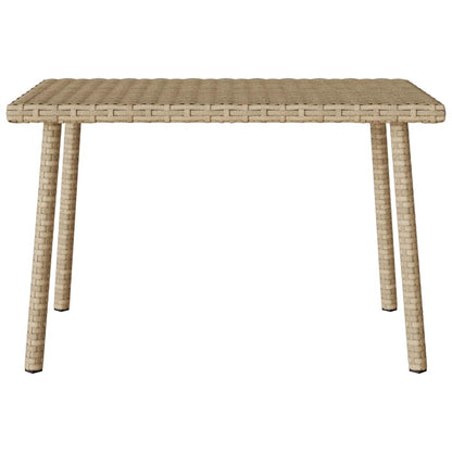 vidaXL Garten-Couchtisch Rechteckig Beige 60x40x37 cm Poly Rattan