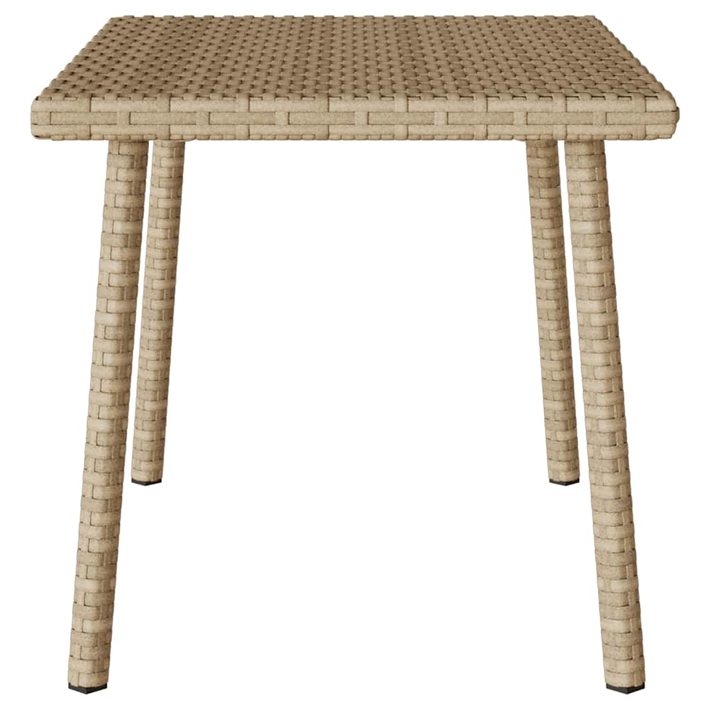 vidaXL Garten-Couchtisch Rechteckig Beige 60x40x37 cm Poly Rattan