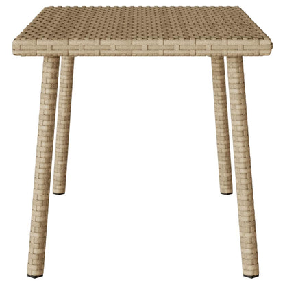 vidaXL Garten-Couchtisch Rechteckig Beige 60x40x37 cm Poly Rattan