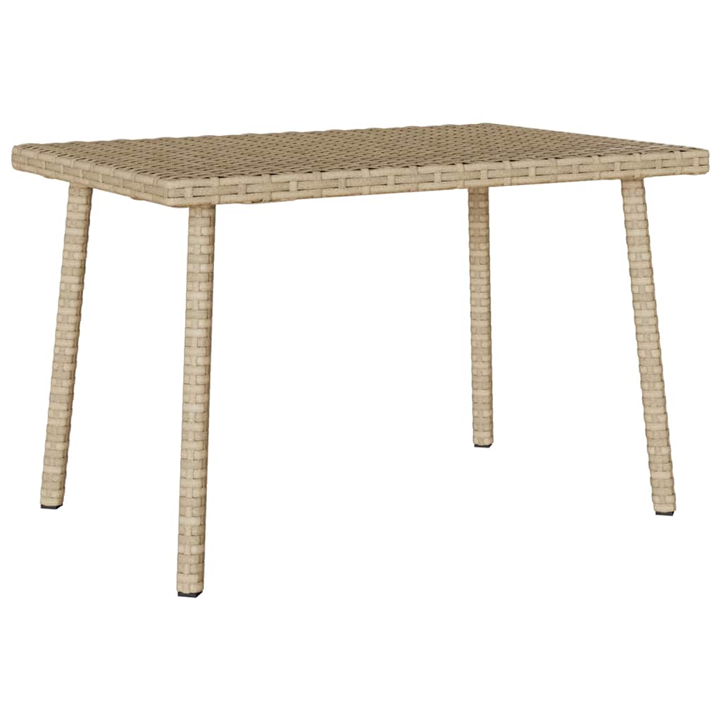 vidaXL Garten-Couchtisch Rechteckig Beige 60x40x37 cm Poly Rattan