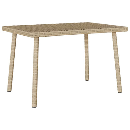 vidaXL Garten-Couchtisch Rechteckig Beige 60x40x37 cm Poly Rattan