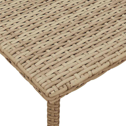 vidaXL Garten-Couchtisch Rechteckig Beige 60x40x37 cm Poly Rattan