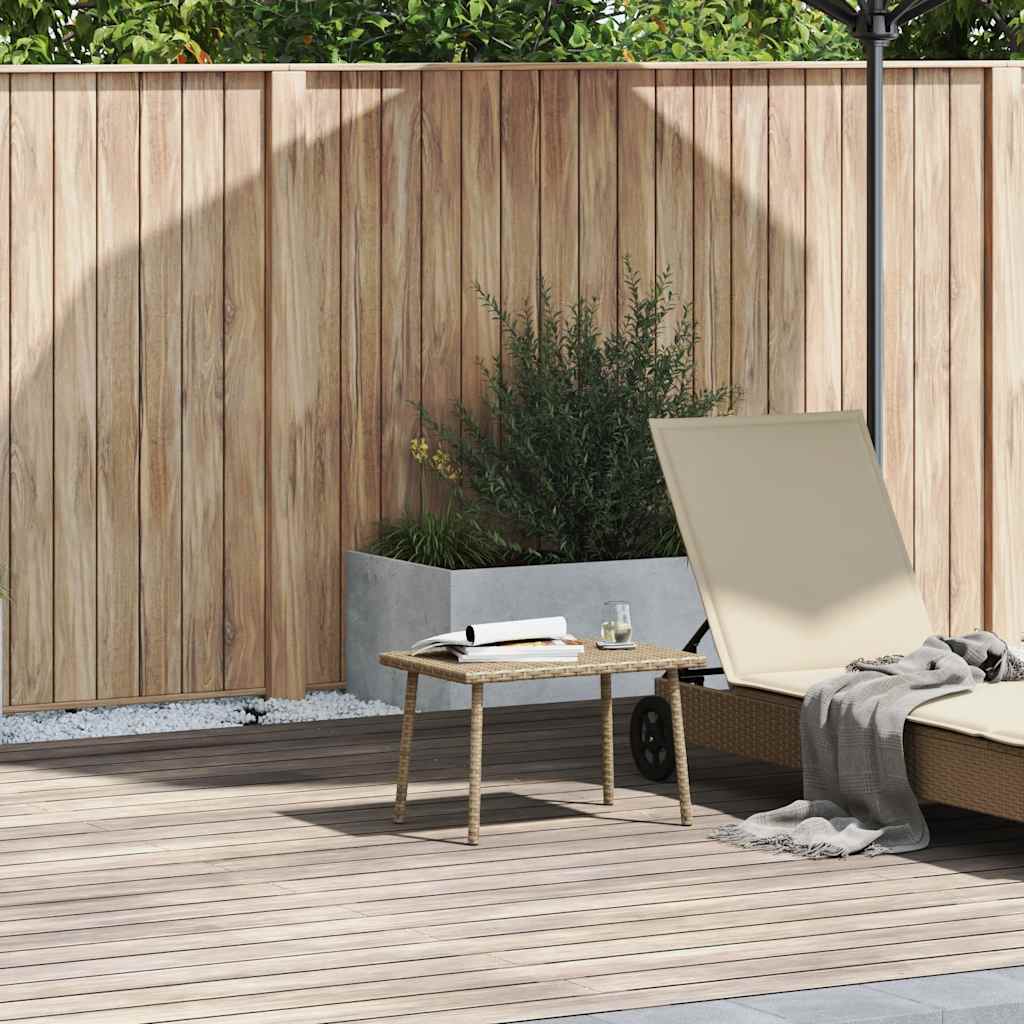 vidaXL Garten-Couchtisch Rechteckig Beige 60x40x37 cm Poly Rattan