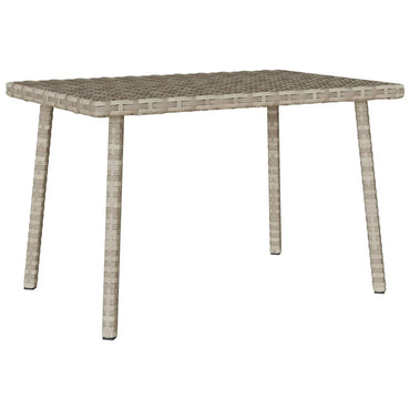 vidaXL Garten-Couchtisch Rechteckig Hellgrau 60x40x37 cm Poly Rattan