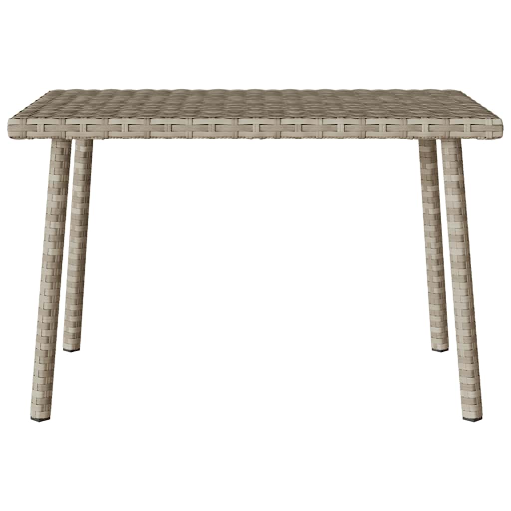 vidaXL Garten-Couchtisch Rechteckig Hellgrau 60x40x37 cm Poly Rattan