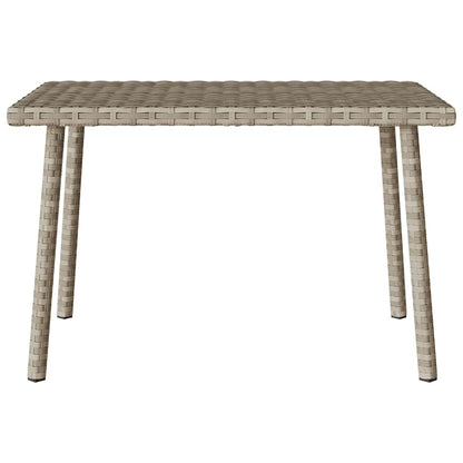 vidaXL Garten-Couchtisch Rechteckig Hellgrau 60x40x37 cm Poly Rattan