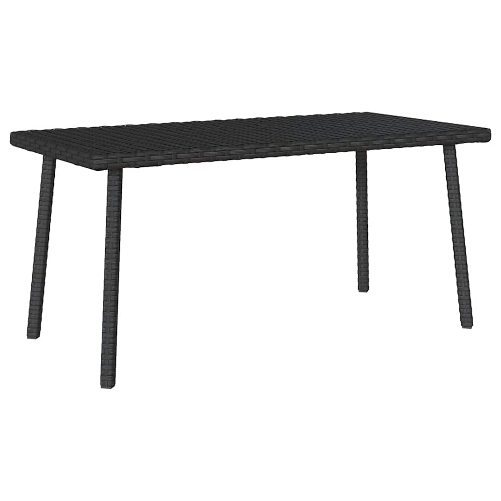 vidaXL Garten-Couchtisch Rechteckig Schwarz 80x40x37 cm Poly Rattan