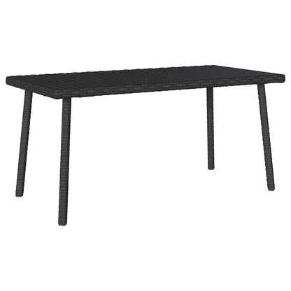 vidaXL Garten-Couchtisch Rechteckig Schwarz 80x40x37 cm Poly Rattan