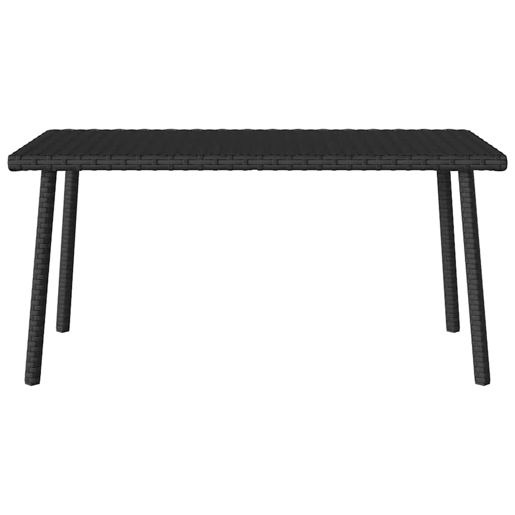 vidaXL Garten-Couchtisch Rechteckig Schwarz 80x40x37 cm Poly Rattan