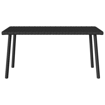 vidaXL Garten-Couchtisch Rechteckig Schwarz 80x40x37 cm Poly Rattan
