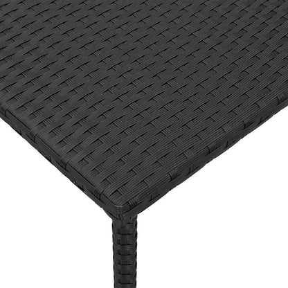 vidaXL Garten-Couchtisch Rechteckig Schwarz 80x40x37 cm Poly Rattan