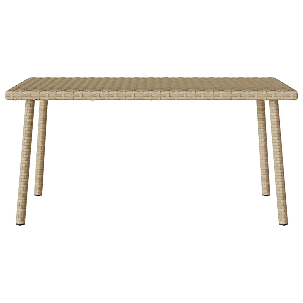 vidaXL Garten-Couchtisch Rechteckig Beige 80x40x37 cm Poly Rattan