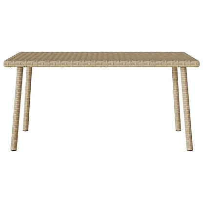 vidaXL Garten-Couchtisch Rechteckig Beige 80x40x37 cm Poly Rattan