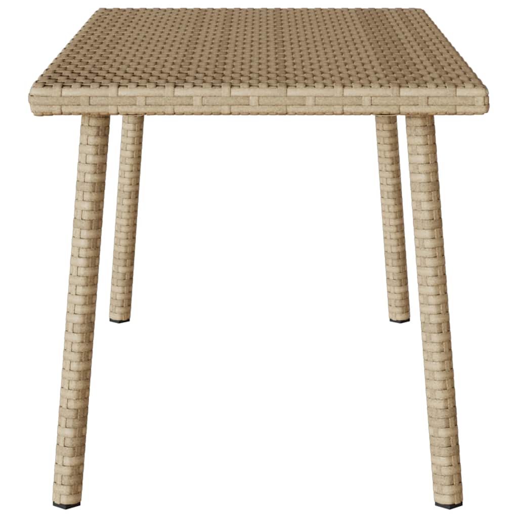 vidaXL Garten-Couchtisch Rechteckig Beige 80x40x37 cm Poly Rattan