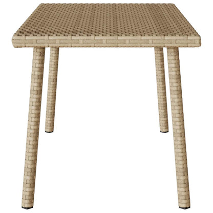 vidaXL Garten-Couchtisch Rechteckig Beige 80x40x37 cm Poly Rattan