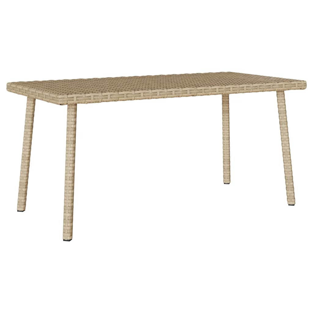 vidaXL Garten-Couchtisch Rechteckig Beige 80x40x37 cm Poly Rattan