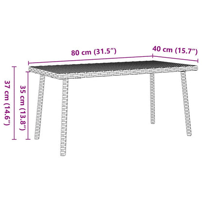 vidaXL Garten-Couchtisch Rechteckig Beige 80x40x37 cm Poly Rattan