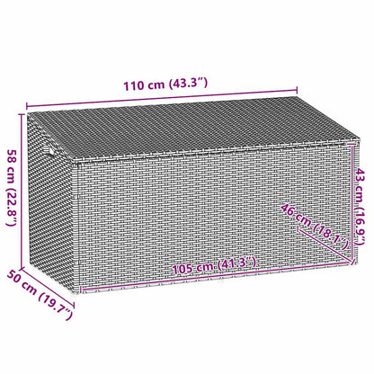 Garten-Auflagenbox Hellgrau 110x50x58 cm Poly Rattan