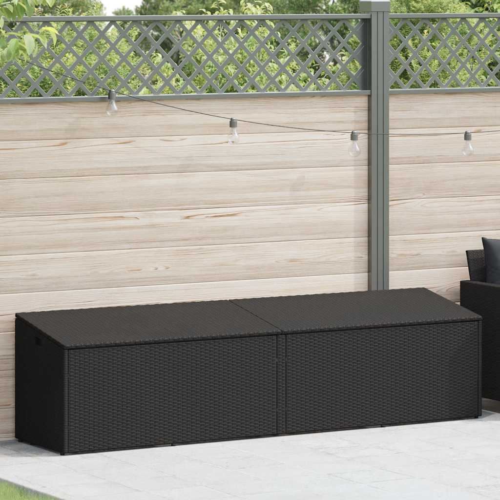 Garten-Auflagenbox Schwarz 220x50x58 cm Poly Rattan