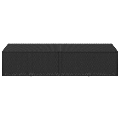 Garten-Auflagenbox Schwarz 220x50x58 cm Poly Rattan