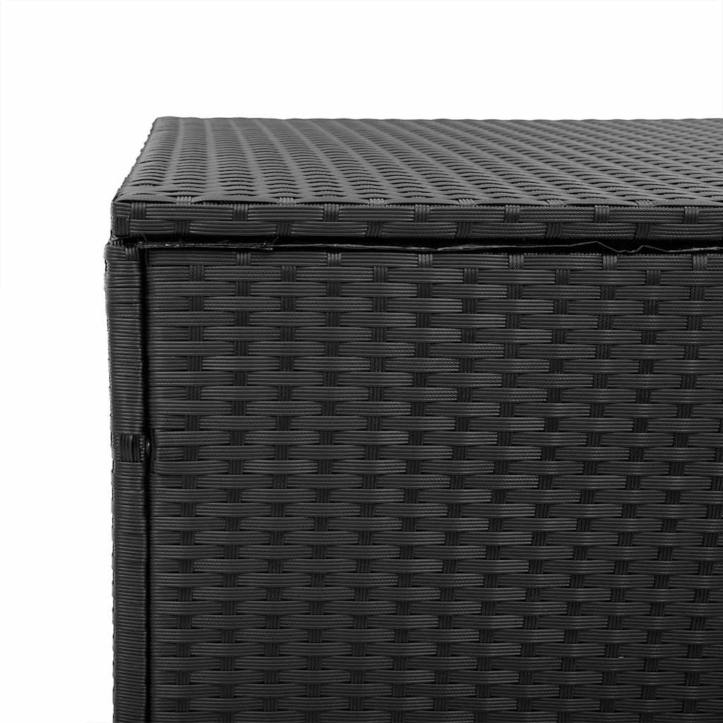 Garten-Auflagenbox Schwarz 220x50x58 cm Poly Rattan