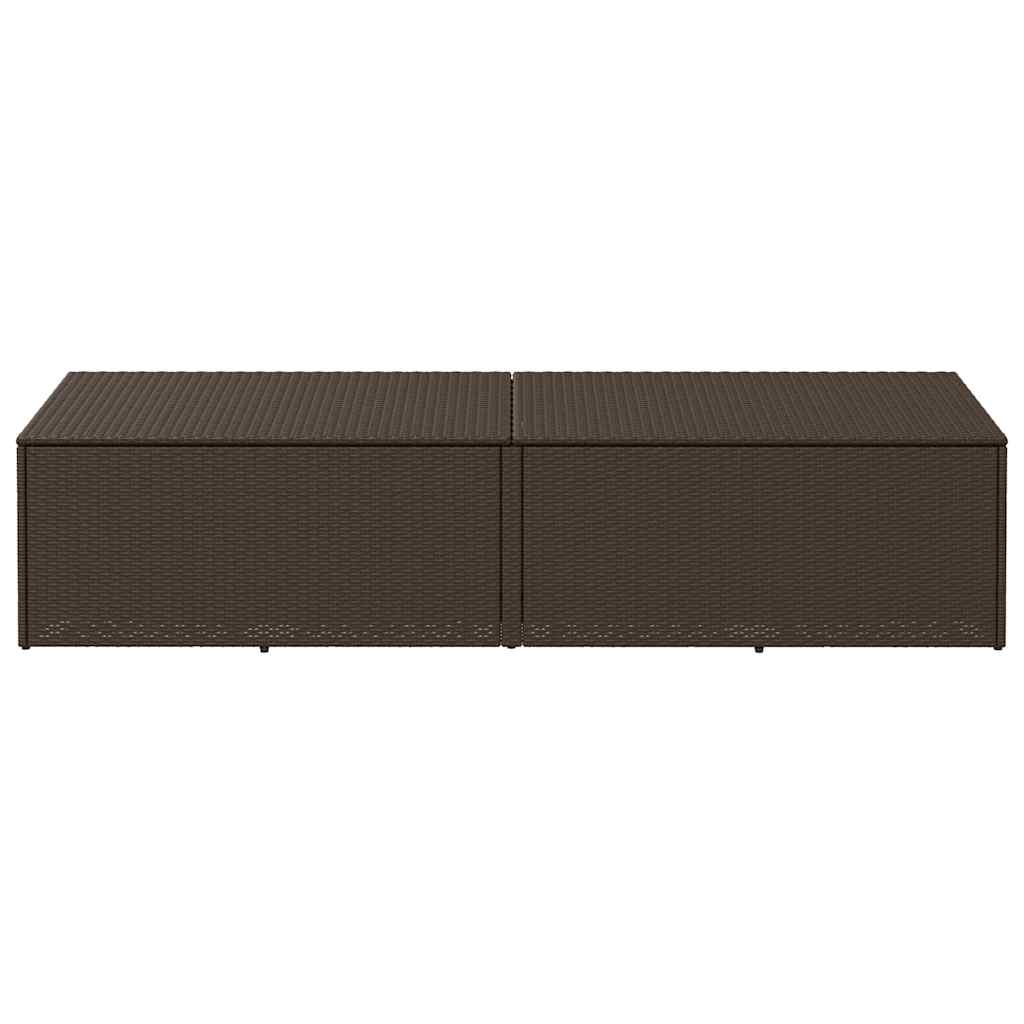 Garten-Auflagenbox Braun 220x50x58 cm Poly Rattan