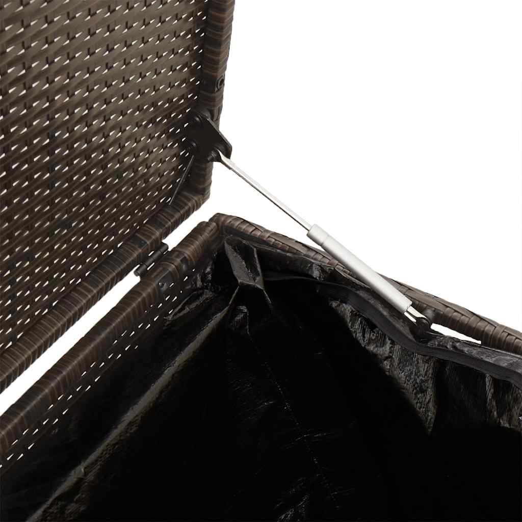 Garten-Auflagenbox Braun 220x50x58 cm Poly Rattan