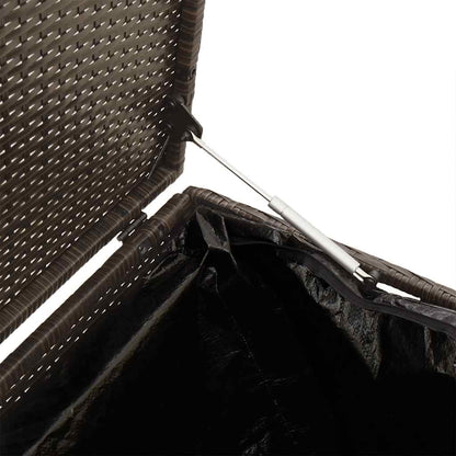 Garten-Auflagenbox Braun 220x50x58 cm Poly Rattan