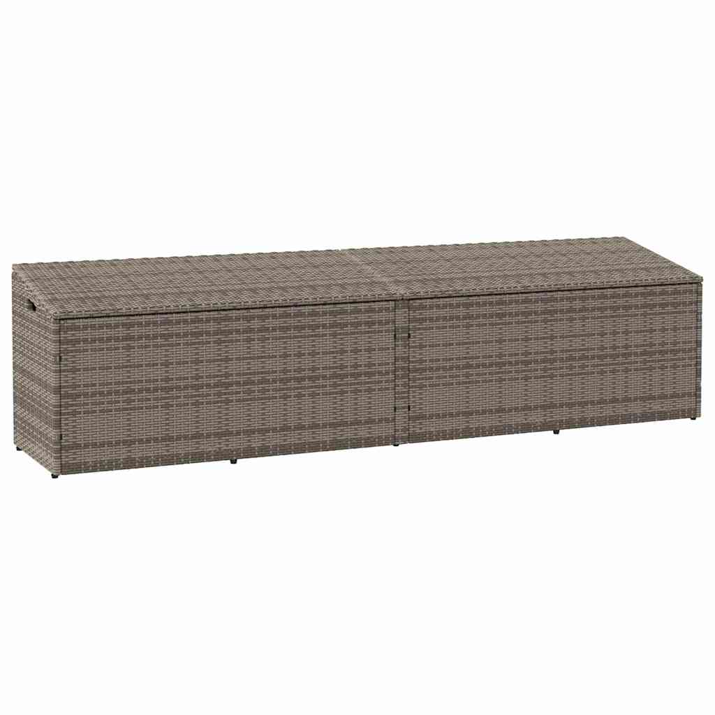 Garten-Auflagenbox Grau 220x50x58 cm Poly Rattan