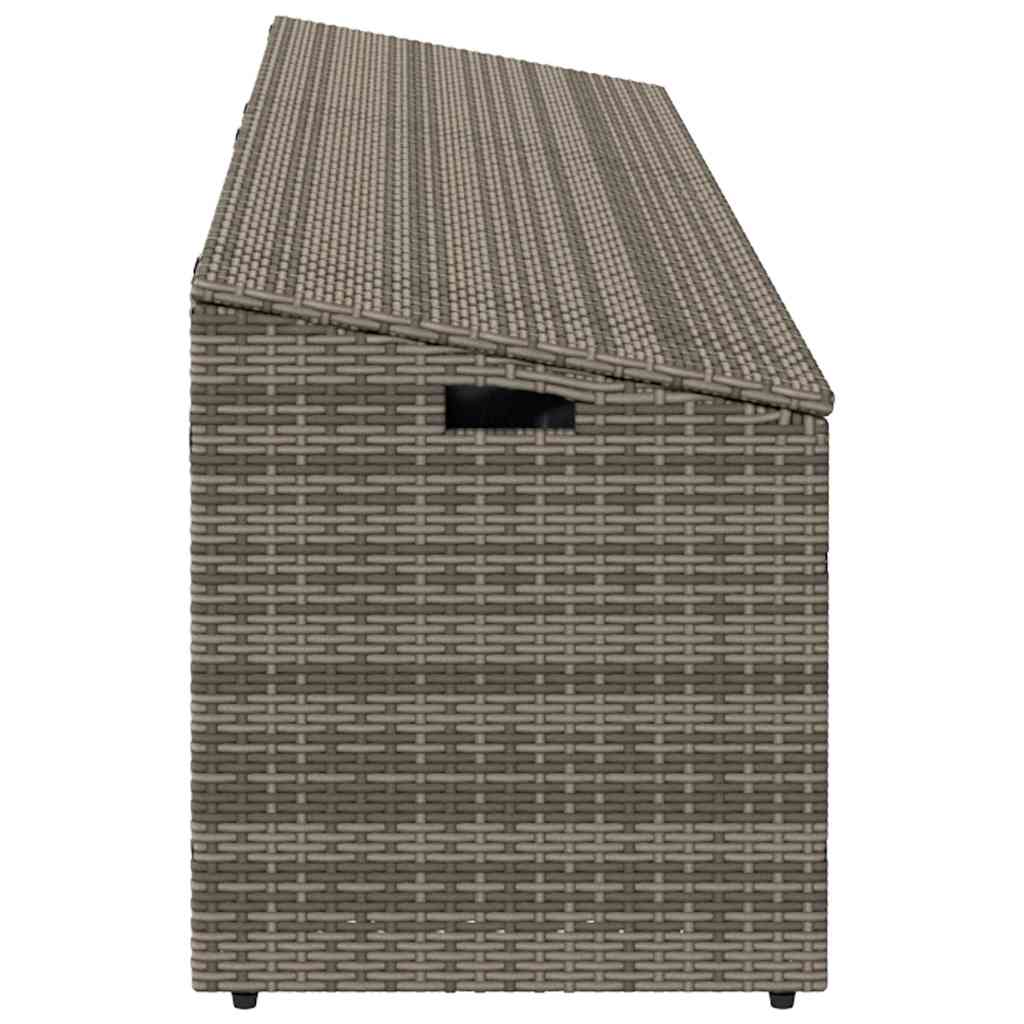 Garten-Auflagenbox Grau 220x50x58 cm Poly Rattan