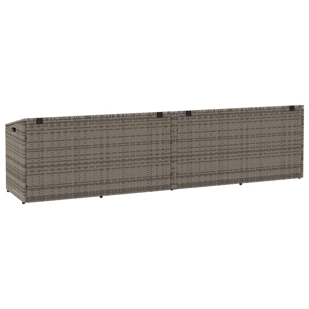 Garten-Auflagenbox Grau 220x50x58 cm Poly Rattan