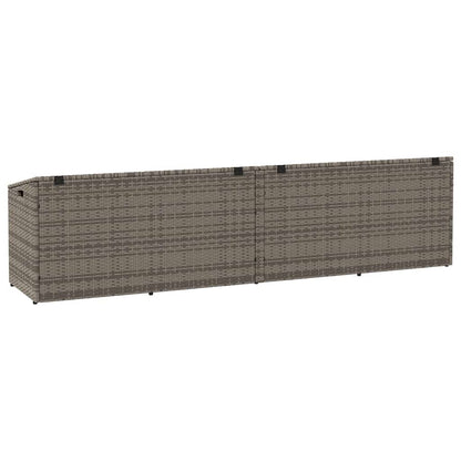 Garten-Auflagenbox Grau 220x50x58 cm Poly Rattan