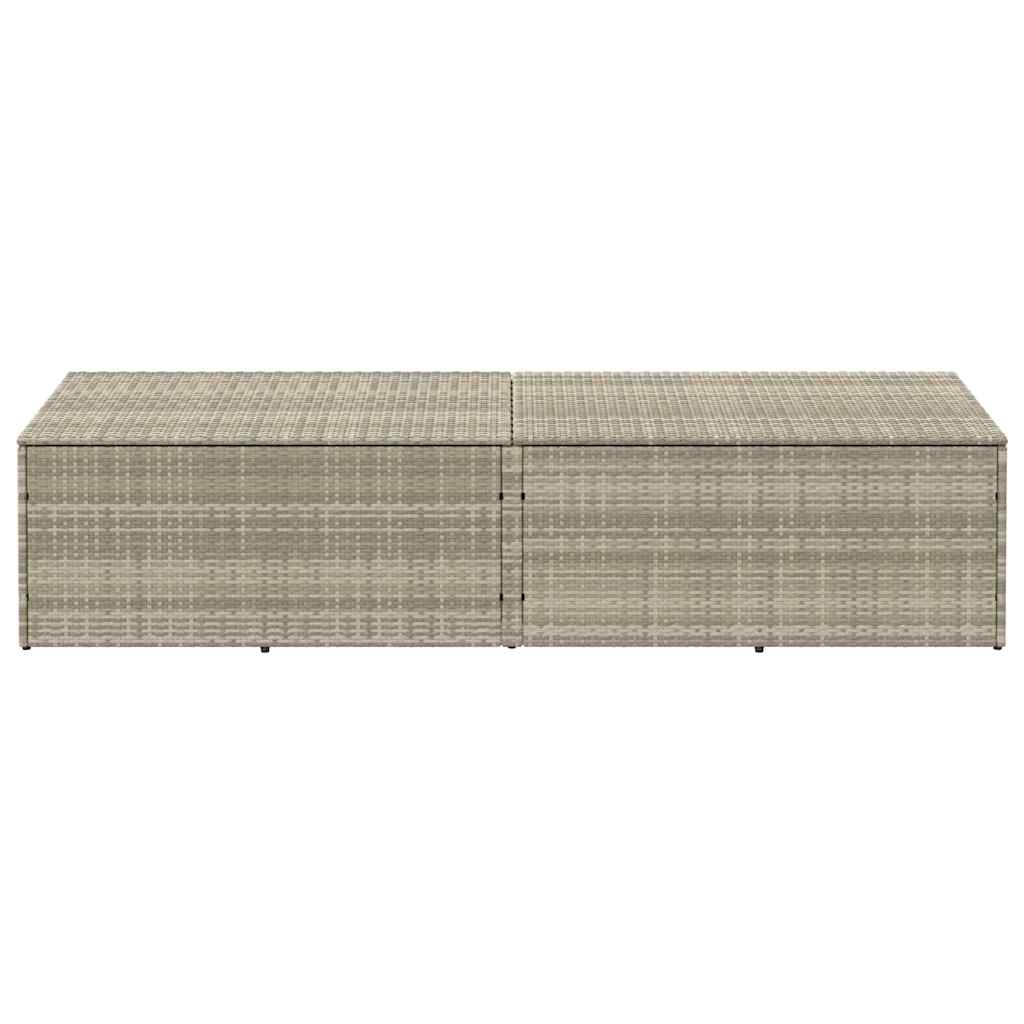 Garten-Auflagenbox Hellgrau 220x50x58 cm Poly Rattan