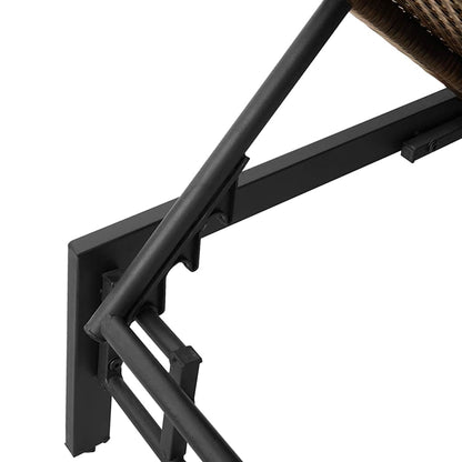 Sonnenliege mit Auflage Braun Poly Rattan