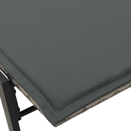 Sonnenliege mit Auflage Grau Poly Rattan