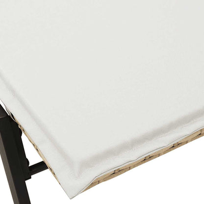 Sonnenliege mit Auflage Beige Poly Rattan