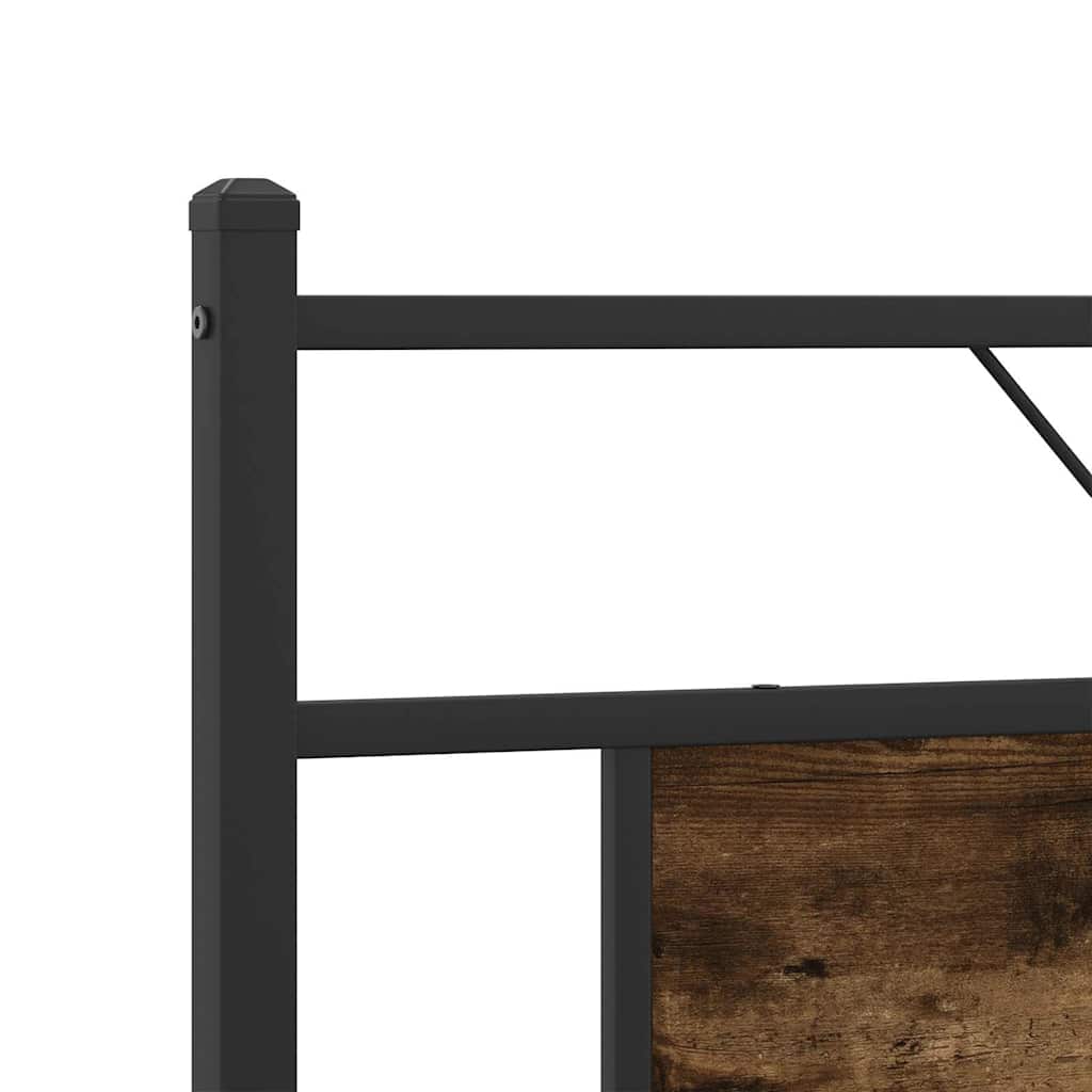 Metallbett ohne Matratze Räuchereiche 180x200 cm