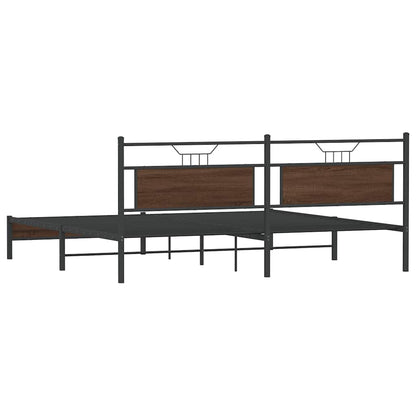 vidaXL Metallbett ohne Matratze Braun Eichen-Optik 200x200 cm