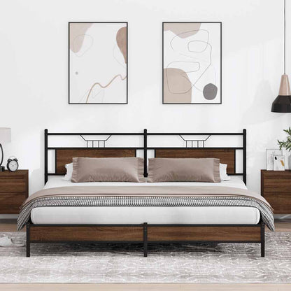 vidaXL Metallbett ohne Matratze Braun Eichen-Optik 200x200 cm