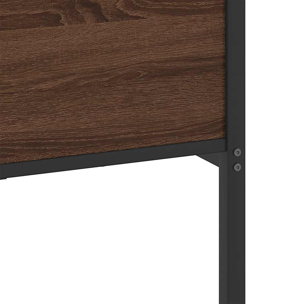 Metallbett ohne Matratze Braun Eichen-Optik 180x200 cm