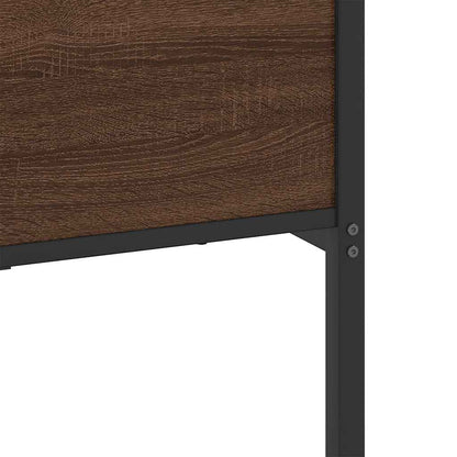 Metallbett ohne Matratze Braun Eichen-Optik 200x200 cm