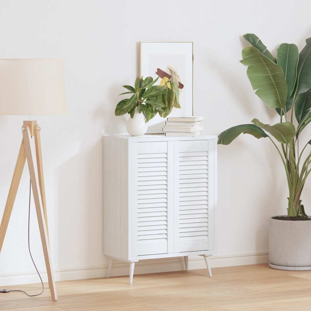 Schranktüren Lamellen-Design 2 Stk. Weiß 69x29,5 cm