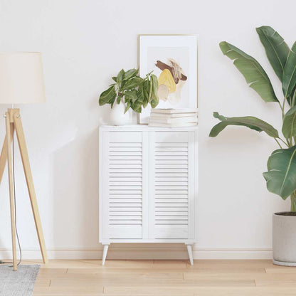 Schranktüren Lamellen-Design 2 Stk. Weiß 69x29,5 cm